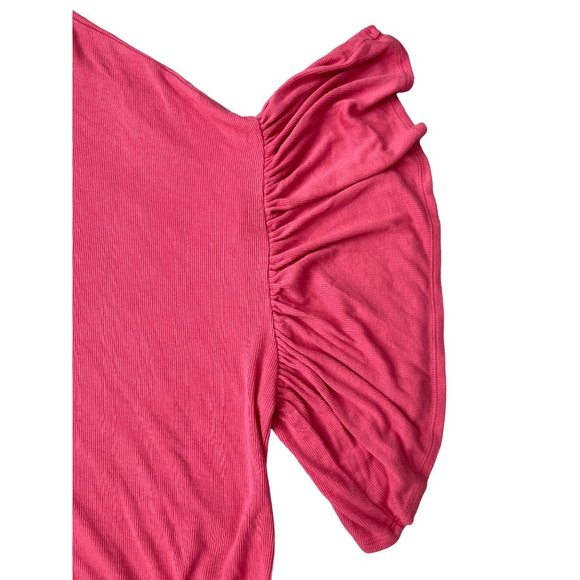 Akemi Kin‎ Anthropologie Coral Capa Fluttered V-Neck Tunic XS/S Oversized Ribbed - Picture 9 of 12